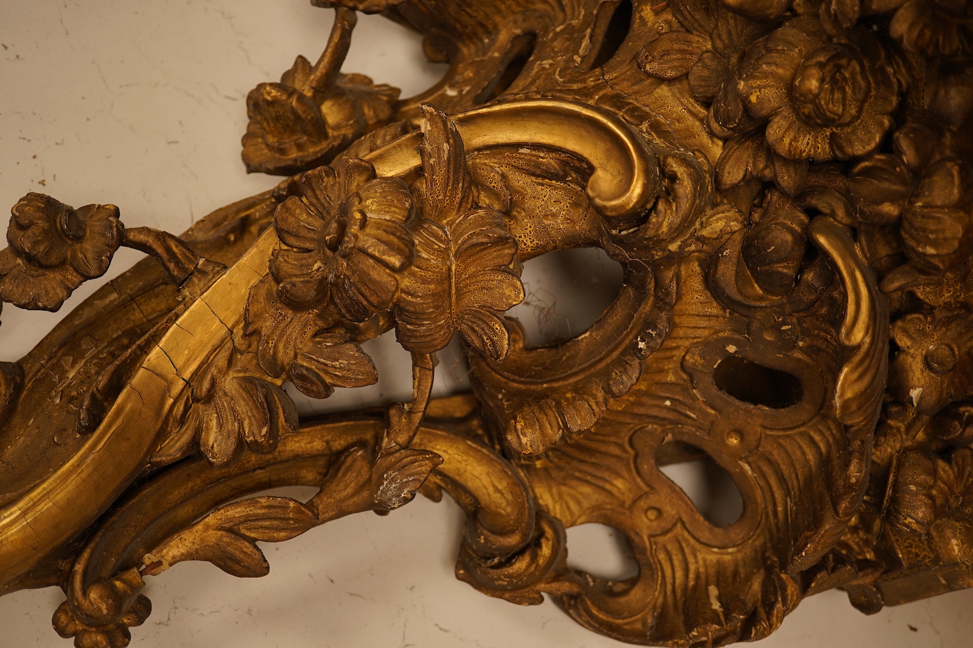 A Rococo style gilt wall bracket, 43cm high